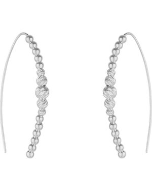 Spero London Beaded Pull Through Sterling Earrings - White