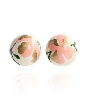 Saule Label Gaia Floral Mini Earrings - Pink
