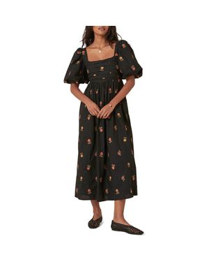 Nobody's Child Tessie Floral Embroidery Dress - Black