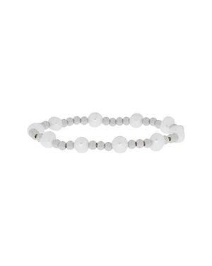 Marlyn Schiff Mellie Cultured Pearl & Bead Stretch Bracelet - Metallic