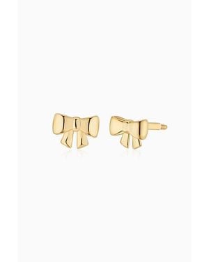 Oradina 14K Bow Studs Earrings - Metallic