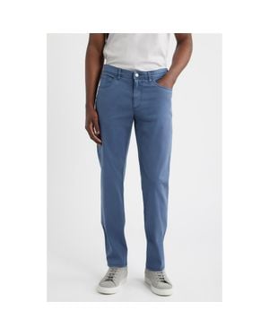 Scott Barber Savannah Straight Leg Twill 5-Pocket Pants - Blue