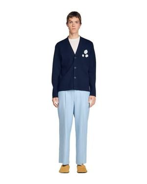 Sandro Cardigan With Floral Pattern - Blue