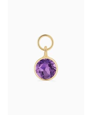 Oradina 14K Vivid Single Hoop Charm - Pink