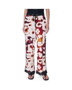 DKNY New York Print Wide Leg Pants - Red