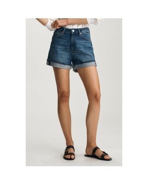 Mavi Heidi High Waist Cuffed Relaxed Denim Shorts - Blue