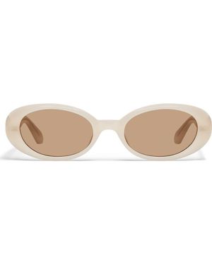 Quay Felt Cute 52Mm Gradient Small Oval Sunglasses - Natural