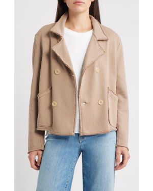 Frank & Eileen French Terry Crop Peacoat - Blue