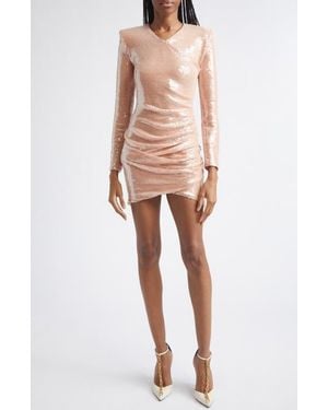 Balmain Sequin Long Sleeve Minidress - Multicolor
