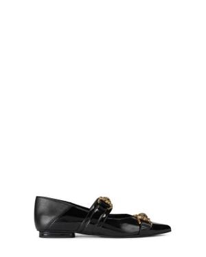 Kurt Geiger Mansion Pointed Toe Mary Jane Flat - Black