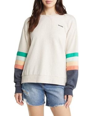 Rip Curl Surfbreak Stripe Cotton Sweatshirt - Gray