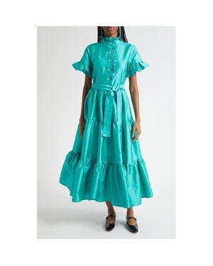 MILLE Victoria Ruffle Front Dress - Blue