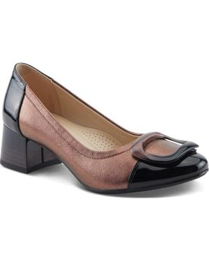 AZURA BY SPRING STEP Babysteps Two-Tone Cap Toe Pump - Brown