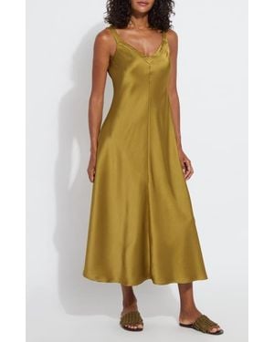 Lyssé Gemma Satin Midi Slipdress - Yellow