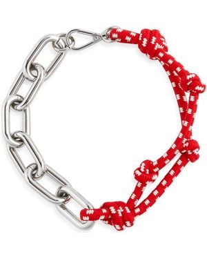 Plan C Rope & Chain Necklace - Red
