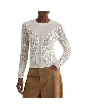 Reiss Bella Pointelle Sweater - Gray