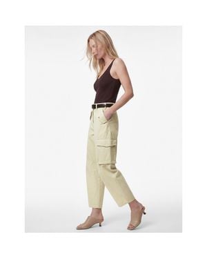 Koton Relaxed Fit Cotton Cargo Pants - Natural