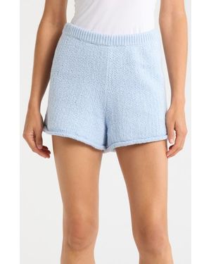 Lunya Cloud Cotton Knit Lounge Shorts - Blue