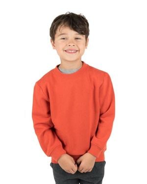 Leveret Kids Pullover Sweatshirt, Long Sleeve, Solid Colors - Orange