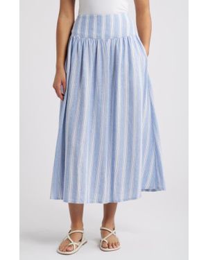 Caslon Linen Blend Skirt - Blue