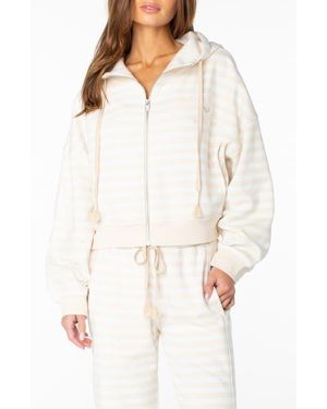 Roxy Fringing Reefs Stripe Hoodie - White