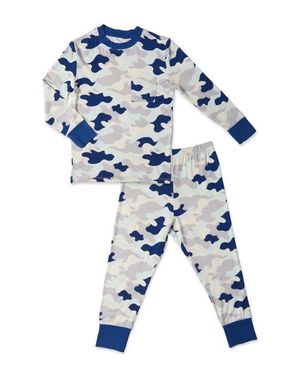 Everly Grey Emerson Fitted Long Sleeve 2-Piece Pajamas - Blue