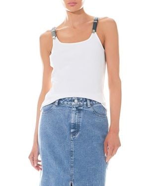 Grey Lab Western Buckle Strap Tank - Blue