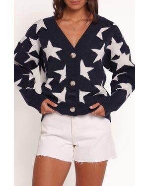 Petal & Pup Sailor Star Intarsia Cardigan - Blue
