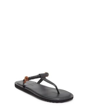 Frēda Salvador Knotted T-Strap Sandal - White