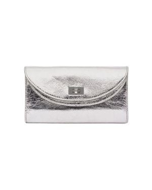 Sandro Mambo Leather Clutch - Gray