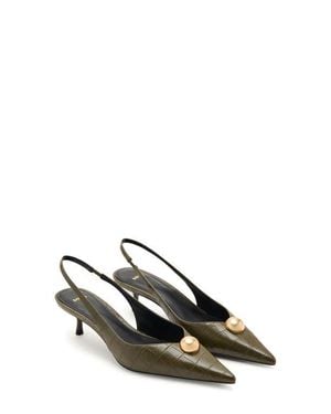 Mango Slingback Pointed Toe Kitten Heel Pump - Multicolor