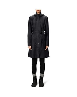 Rains Curve Waterproof Belted Jacket - Black