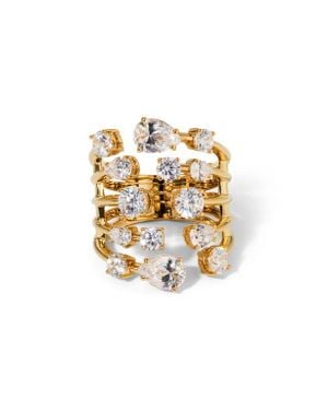 Nadri Hollywood Multi Row Cubic Zirconia Ring - Metallic