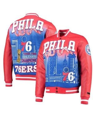 Pro Standard Philadelphia 76Ers Remix Varsity Full-Zip Jacket - Red