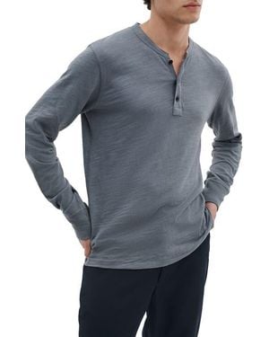 Rag & Bone Classic Flame Slub Cotton Henley - Gray