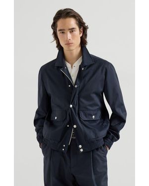 Brunello Cucinelli Bonded Fabric Outerwear Jacket - Blue