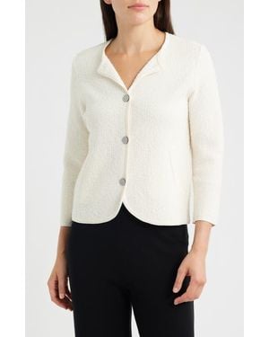 Anne Klein Eyelash Texture Cardigan - White