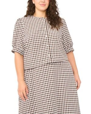 Halogen® Puff Sleeve Front Button Top - Multicolor