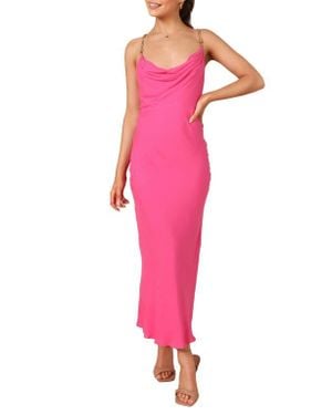 Petal & Pup Khaleesi Open Back Cotton Blend Slip Midi Dress - Pink