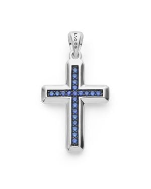 Lagos Anthem Sapphire Cross Pendant - Blue