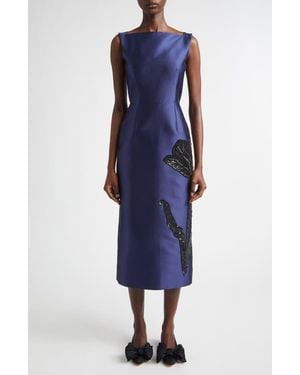 Erdem Sleeveless Pencil Cocktail Dress - Blue