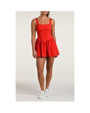 La Blanca Athletic Square Neck Minidress - Red