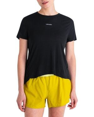 Icebreaker Lyocell & Merino 125 Cool-Lite Speed Split Back T-Shirt - Black