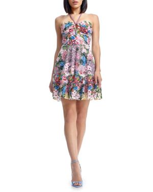 strapless open back dress Dress The Population Anita Crepe Cocktail Dress main image 0