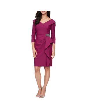 Alex Evenings Contour Collection Cocktail Dress - Purple