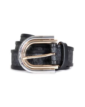 MICHAEL Michael Kors Two-Tone Logo Belt - Black