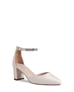 Touch Ups Julie Ankle Strap Pointed Toe Pump - White
