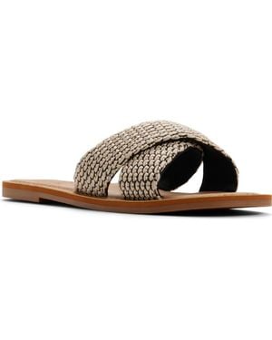 Roxy Andreya Raffia Slide Sandal - Brown