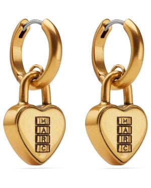 Marc Jacobs Heart Padlock Huggie Hoop Earrings - Metallic