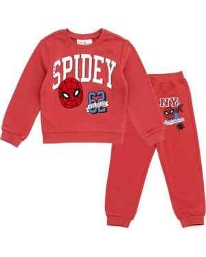 Marvel Spider- Fleece 2-Piece Sweatshirt And Pants Set - Red